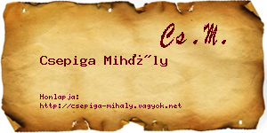 Csepiga Mihály névjegykártya